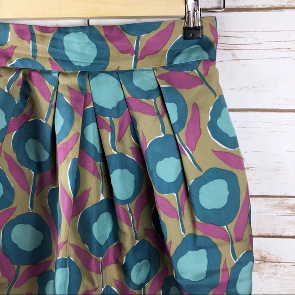 Nicole Miller Collection floral silk pleated skirt - Picture 3 of 8